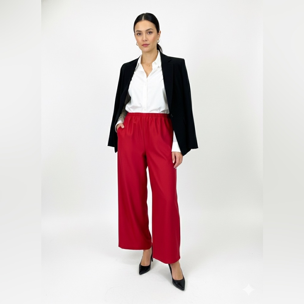 ShamaSk Red Pull On Pants Made in USA Size 3 Minimalist Vintage